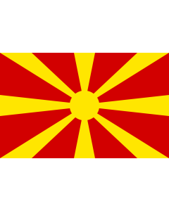 Bandera de  Macedonia - initial design | The initial design of the Macedonian flag as seen during Miroslav Grčev s exhibition | Првичниот дизајн за македонското знаме |  bandera horizontal | 1.35m² | 90x150cm 