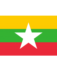 Flag: Myanmar (Burma) |  landscape flag | 0.7m² | 7.5sqft | 70x100cm | 2x3ft 