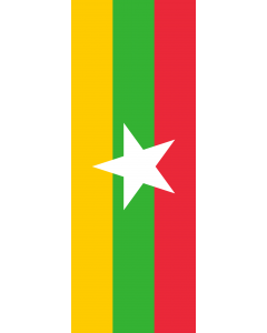 Flag: Myanmar (Burma) |  portrait flag | 6m² | 64sqft | 400x150cm | 13x5ft 