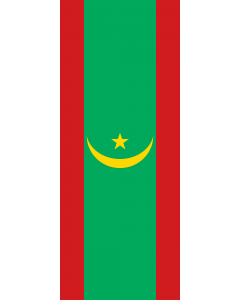 Bandiera: Vertical striscione banner Mauritania |  bandiera ritratto | 3.5m² | 300x120cm 