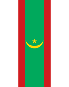 Vertical Hanging Swivel Crossbar Banner Flag: Mauritania |  portrait flag | 6m² | 64sqft | 400x150cm | 13x5ft 