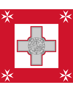 Flag: Naval Jack of Malta |  1.35m² | 14.5sqft | 120x120cm | 45x45inch 