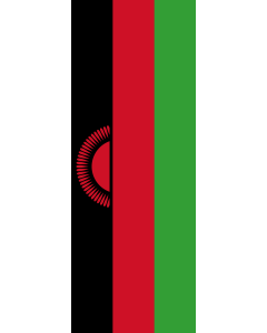 Vertical Hanging Swivel Crossbar Banner Flag: Malawi |  portrait flag | 6m² | 64sqft | 400x150cm | 13x5ft 