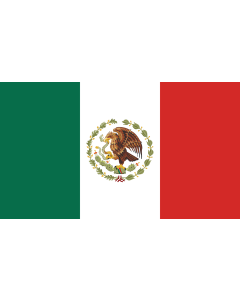 Bandera de  México  1934-1968 |  bandera horizontal | 1.35m² | 90x150cm 