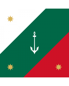 Flag: Naval Jack of Mexico |  2.16m² | 23sqft | 150x150cm | 60x60inch 