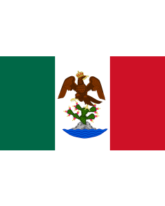 Flagge: Large Primer Imperio Mexicano | First Mexican Empire  |  Querformat Fahne | 1.35m² | 90x150cm 