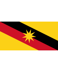 Flag: Sarawak  |  landscape flag | 0.135m² | 1.5sqft | 25x50cm | 10x20inch 