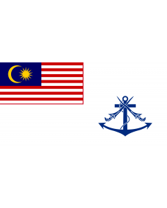 Flag: Naval Ensign of Malaysia |  landscape flag | 2.16m² | 23sqft | 100x200cm | 40x80inch 