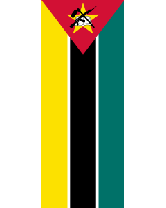 Drapeau: bannière drapau avec tunnel et avec crochets Mozambique |  portrait flag | 3.5m² | 300x120cm 
