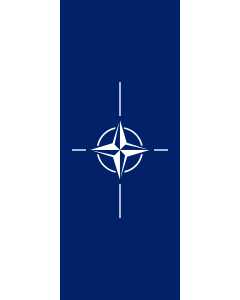 Banner-Flagge:  Organisation des Nordatlantikvertrags/ North Atlantic Treaty Organization  NATO  |  Hochformat Fahne | 3.5m² | 300x120cm 