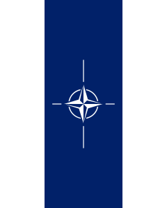 Vertical Hanging Swivel Crossbar Banner Flag: North Atlantic Treaty Organization  NATO |  portrait flag | 6m² | 64sqft | 400x150cm | 13x5ft 