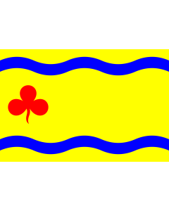 Flagge: XL Hardenberg | Dutch municipality of Hardenberg vijf gegolfde hoogtebanen van geel  |  Querformat Fahne | 2.16m² | 120x180cm 