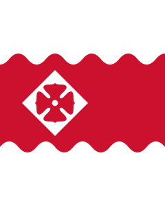 Flagge: Large Oudewater | Dutch municipality of Oudewater  Banen van wit-rood-wit  |  Querformat Fahne | 1.35m² | 90x150cm 