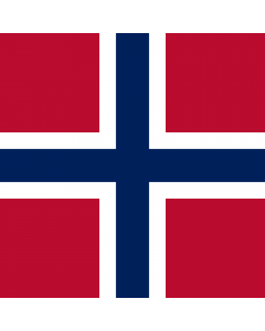 Flag: Naval Jack of Norway |  1.35m² | 14.5sqft | 120x120cm | 45x45inch 
