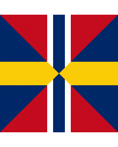 Flag: Norge Sverige Sildesalaten |  1.35m² | 14.5sqft | 120x120cm | 45x45inch 