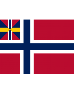 Flag: Norway In 1844 a union badge combining Norwegian and Swedish colors was placed at the hoist of both countries  flags |  landscape flag | 1.35m² | 14.5sqft | 100x140cm | 40x55inch 
