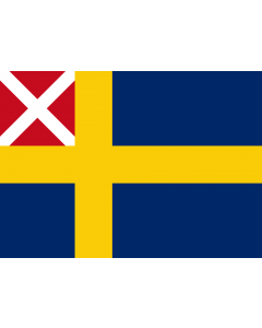 Flag: Swedish and Norwegian merchant flag 1818-1844 |  landscape flag | 1.35m² | 14.5sqft | 90x150cm | 3x5ft 