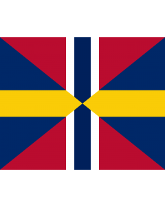 Flag: Union Jack of Sweden and Norway 1844-1905 |  landscape flag | 2.16m² | 23sqft | 130x160cm | 50x65inch 