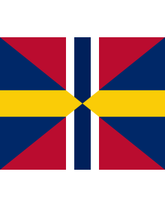 Flag: Union Jack of Sweden and Norway 1844-1905 |  landscape flag | 2.16m² | 23sqft | 130x160cm | 50x65inch 