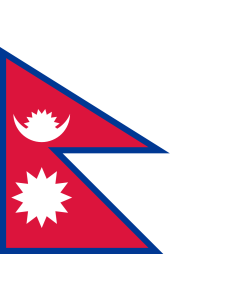 Flag: Of Nepal with transparent spacing at the right for better use in tables and lists |  landscape flag | 1.35m² | 14.5sqft | 110x120cm | 40x50inch 
