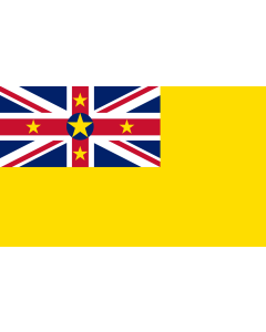 Flag: Niue |  landscape flag | 1.35m² | 14.5sqft | 90x150cm | 3x5ft 