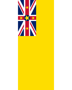 Drapeau: bannière drapau avec tunnel sans crochets Niue | portrait flag | 3.5m² | 300x120cm