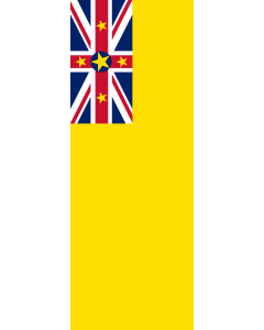 Drapeau: bannière drapau avec tunnel et avec crochets Niue | portrait flag | 6m² | 400x150cm