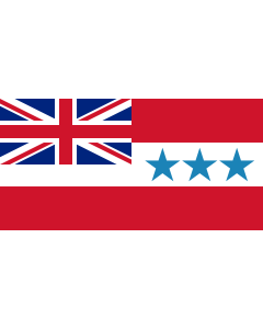 Bandera de  Rarotonga 1888-1893 | Rarotonga  now Cook Islands  from 1858 to 1893 | Het Koninkrijk Rarotonga tussen 1858 en 1893  |  bandera horizontal | 0.06m² | 17x34cm  para Banderas de Vehículos Diplomat-Flags 