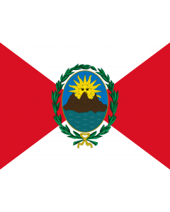 Drapeau: Peru  1821 - 1822 | Protectorate of Peru 1821-1822 | Protectorado de San Martín 1821-1822 | Šuk ñiqin Piruw Wiphala 1821-1822 |  drapeau paysage | 2.16m² | 130x170cm 