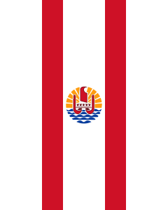 Vertical Hanging Beam Flag: French Polynesia |  portrait flag | 3.5m² | 38sqft | 300x120cm | 10x4ft 