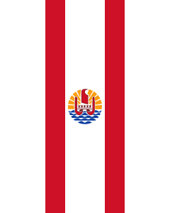 Vertical Hanging Swivel Crossbar Banner Flag: French Polynesia |  portrait flag | 6m² | 64sqft | 400x150cm | 13x5ft 