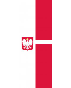 Drapeau: bannière drapau avec tunnel et avec crochets Pologne |  portrait flag | 6m² | 400x150cm 