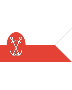 Bandera de  Naval Ensign of river fleet IIRP v1 |  bandera horizontal | 2.16m² | 100x210cm 