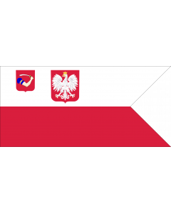 Flag: PL Ensign Jacht Klub MW Kotwica |  landscape flag | 2.16m² | 23sqft | 100x210cm | 40x85inch 