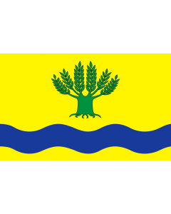 Flag: Gmina Malbork, Poland |  landscape flag | 1.35m² | 14.5sqft | 90x150cm | 3x5ft 