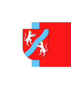 Flag: POL gmina Mełgiew |  landscape flag | 1.35m² | 14.5sqft | 90x150cm | 3x5ft 