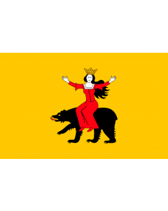 Flag: POL gmina Ożarów |  landscape flag | 1.35m² | 14.5sqft | 90x150cm | 3x5ft 