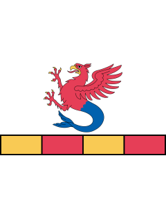 Flag: Gmina Potęgowo, Poland |  landscape flag | 1.35m² | 14.5sqft | 90x150cm | 3x5ft 