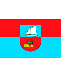 Flag: POL gmina Ustka | Gminy Ustka |  landscape flag | 1.35m² | 14.5sqft | 90x150cm | 3x5ft 