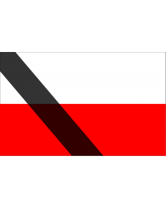 Flag: A Flag of Poland with a pall |  landscape flag | 2.16m² | 23sqft | 120x180cm | 4x6ft 