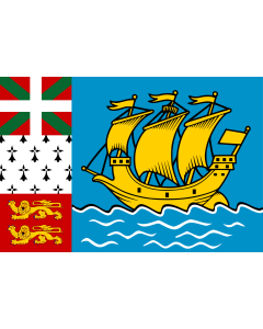 Flag: Saint Pierre and Miquelon |  landscape flag | 0.06m² | 0.65sqft | 20x30cm | 8x12in 
