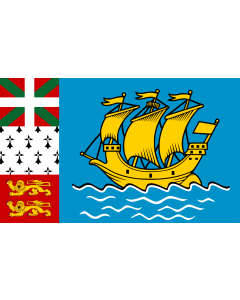 Flagge: Large Saint-Pierre und Miquelon  |  Querformat Fahne | 1.35m² | 90x150cm 