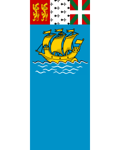 Drapeau: bannière drapau avec tunnel et avec crochets Saint-Pierre-et-Miquelon | portrait flag | 3.5m² | 300x120cm