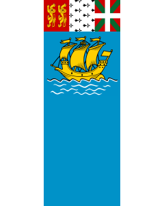 Drapeau: bannière drapau avec tunnel et avec crochets Saint-Pierre-et-Miquelon | portrait flag | 6m² | 400x150cm