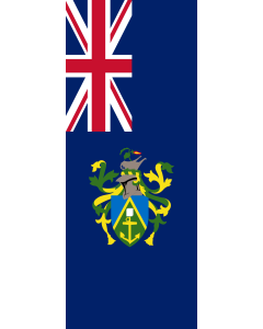 Drapeau: bannière drapau avec tunnel sans crochets Îles Pitcairn |  portrait flag | 3.5m² | 300x120cm 