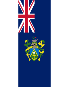 Drapeau: bannière drapau avec tunnel sans crochets Îles Pitcairn |  portrait flag | 6m² | 400x150cm 