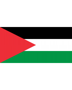 Drapeau: Palestine - long triangle | A variant of the flag of Palestine used in some period of its history |  drapeau paysage | 1.35m² | 80x160cm 