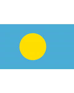 Flag: Palau |  landscape flag | 1.35m² | 14.5sqft | 90x150cm | 3x5ft 