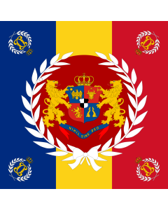 Flag: Romanian Army Flag - 1877 used model | Romanian Army used during Romanian War of Independence  1877 - 1878 |  0.06m² | 0.65sqft | 25x25cm | 10x10inch 