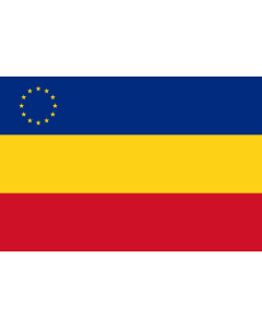 Flagge: XL Romanian minority in Serbia | Serbia rumeenlaste lipp | Rumunjske nacionalne manjine u Srbiji | Флаг румын в Сербии  |  Querformat Fahne | 2.16m² | 120x180cm 